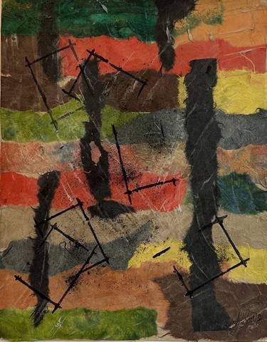 Original Abstract Expressionism Abstract Mixed Media by Joyce Ann Burton-Sousa