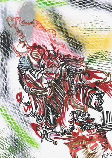 Original Abstract Expressionism Abstract Drawings by Jakub Kreft