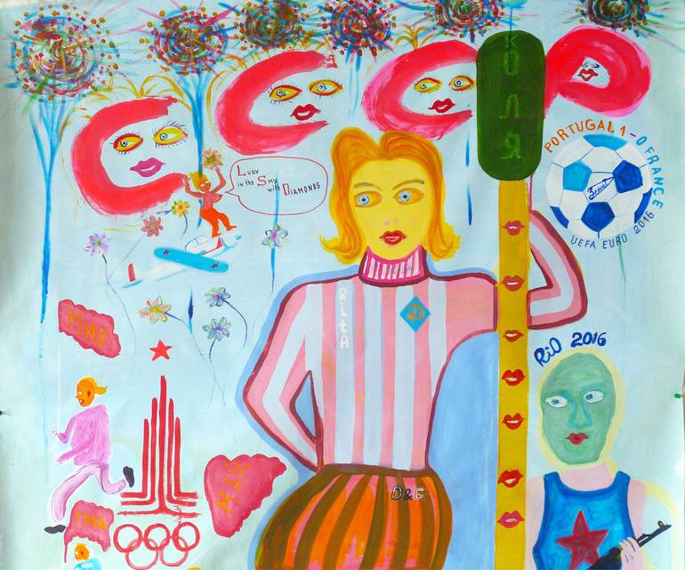 Original Conceptual Sport Painting by Serge Lis Eliseev