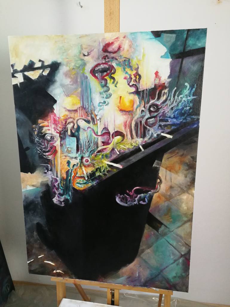 Original Abstract Fantasy Painting by Vladimir Savic