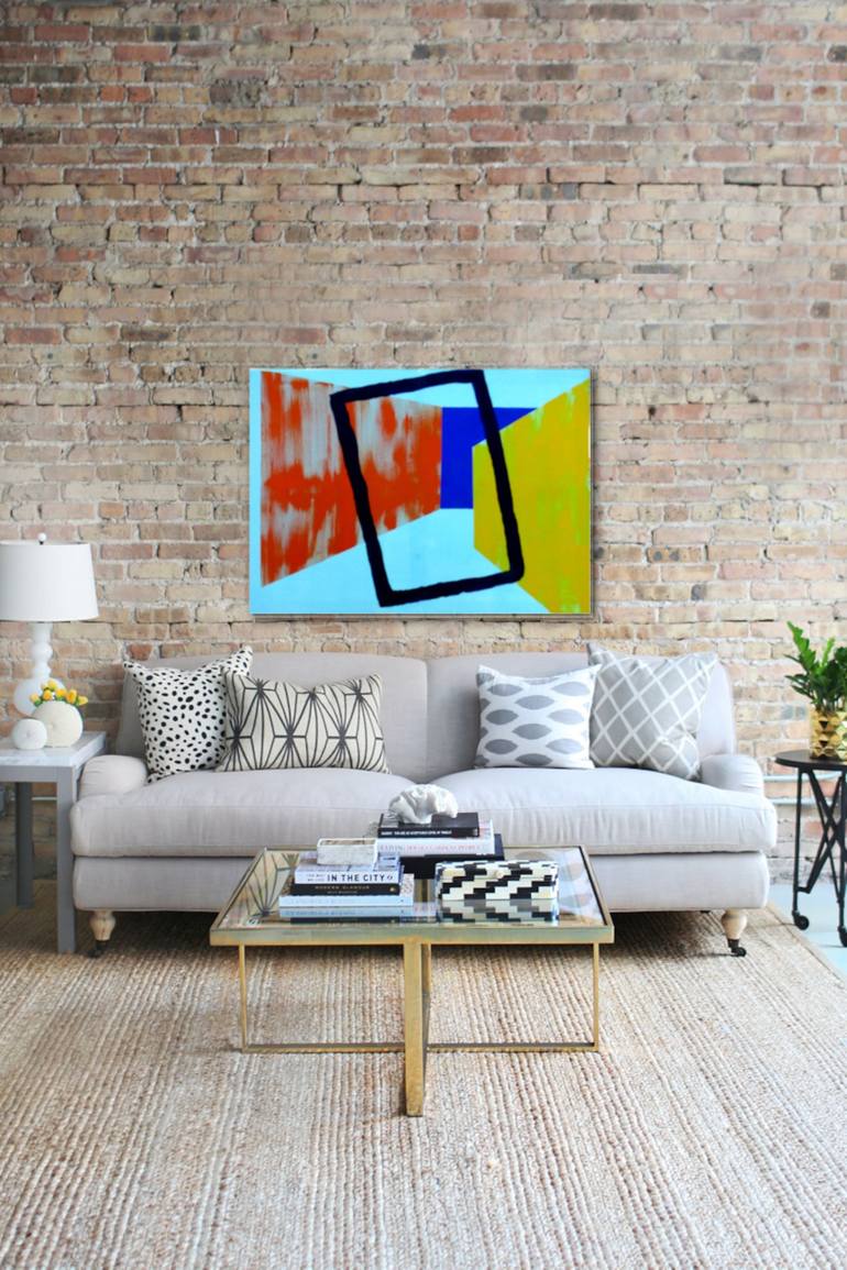 Original Abstract Geometric Painting by DELAPLACE REMI