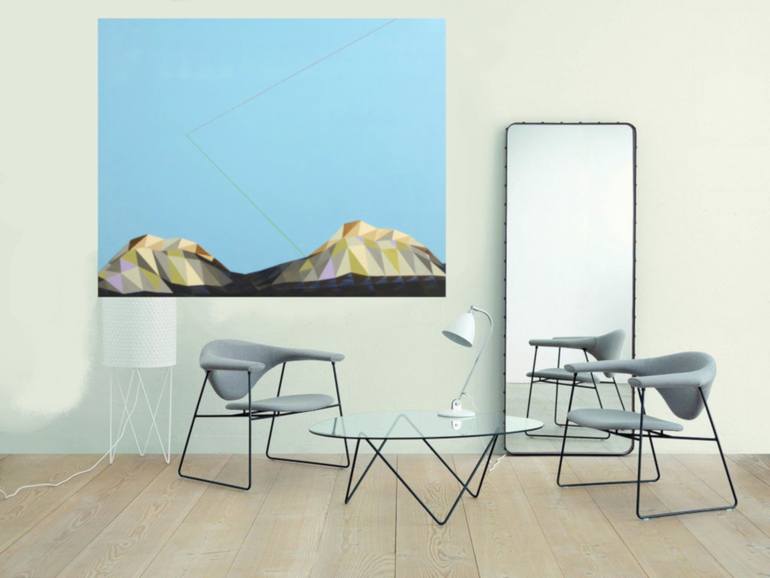 Original Abstract Geometric Painting by Delaplace Remi