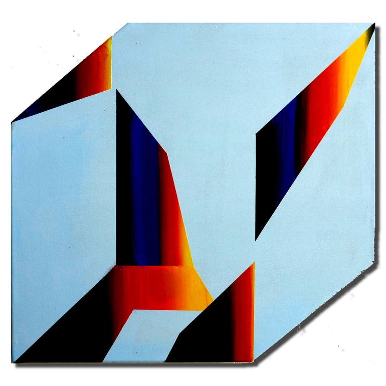 Original Conceptual Geometric Paintings by Delaplace Remi