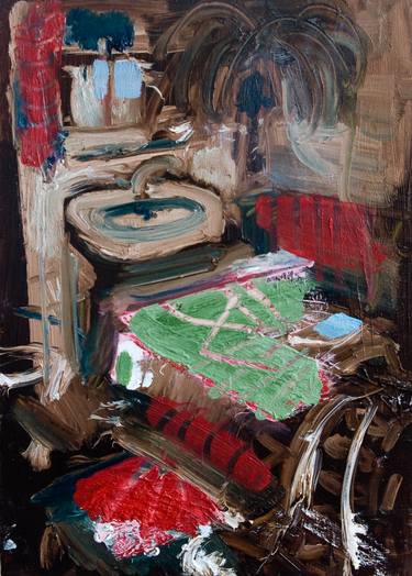 Original Expressionism Interiors Paintings by Lucas Lelieveld
