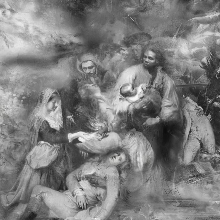 Original Figurative People Drawing by Iva Troj