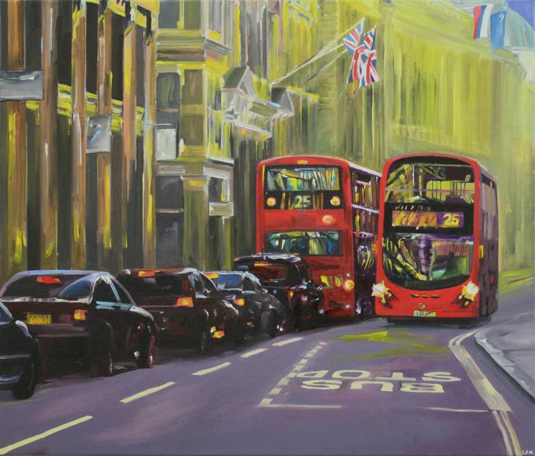 The Streets of London Painting by Linda Monk | Saatchi Art