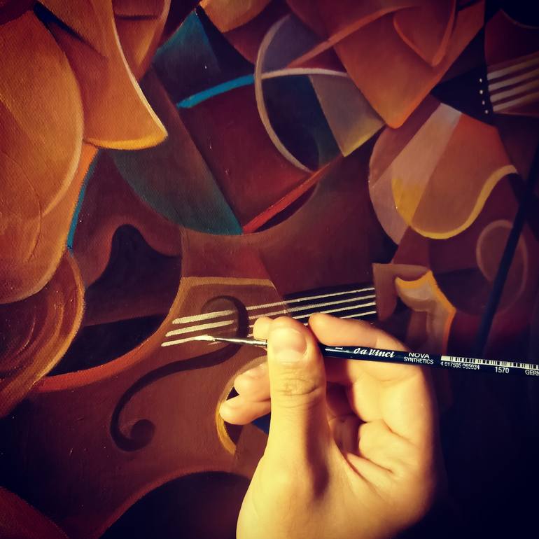 Original futurism  Music Painting by Martin Cambriglia