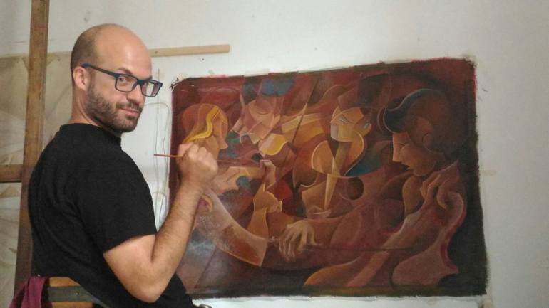 Original futurism  Music Painting by Martin Cambriglia