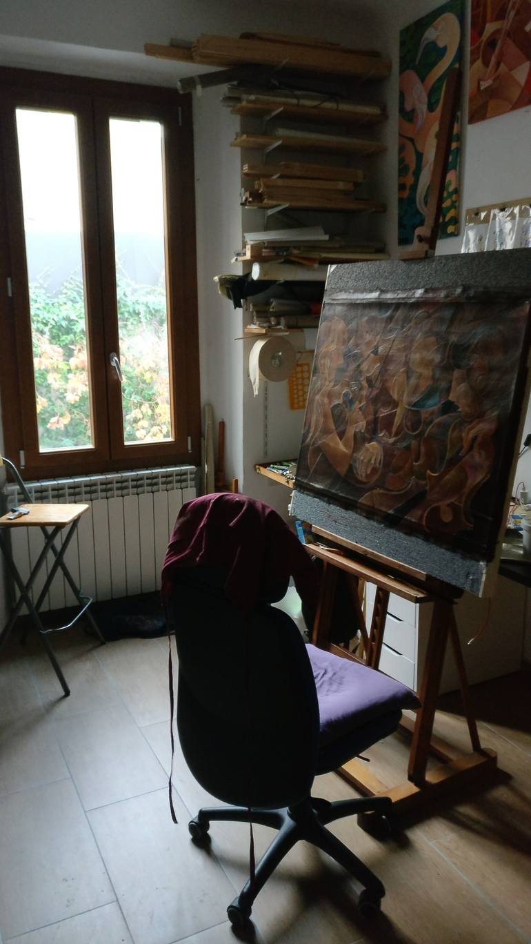 Original futurism  Music Painting by Martin Cambriglia