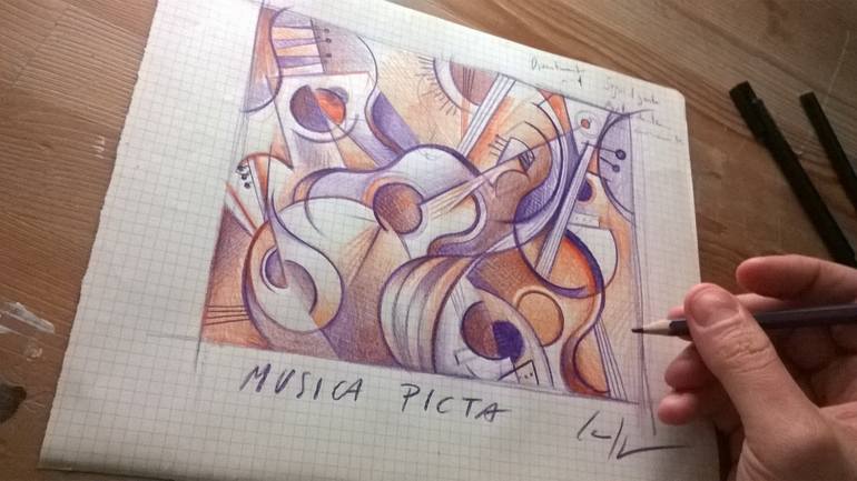 Original Abstract Music Painting by Martin Cambriglia