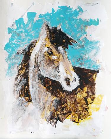 Original Abstract Expressionism Horse Paintings by Amit Deshpande