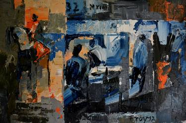 Original Abstract Expressionism People Paintings by Tapas Roy