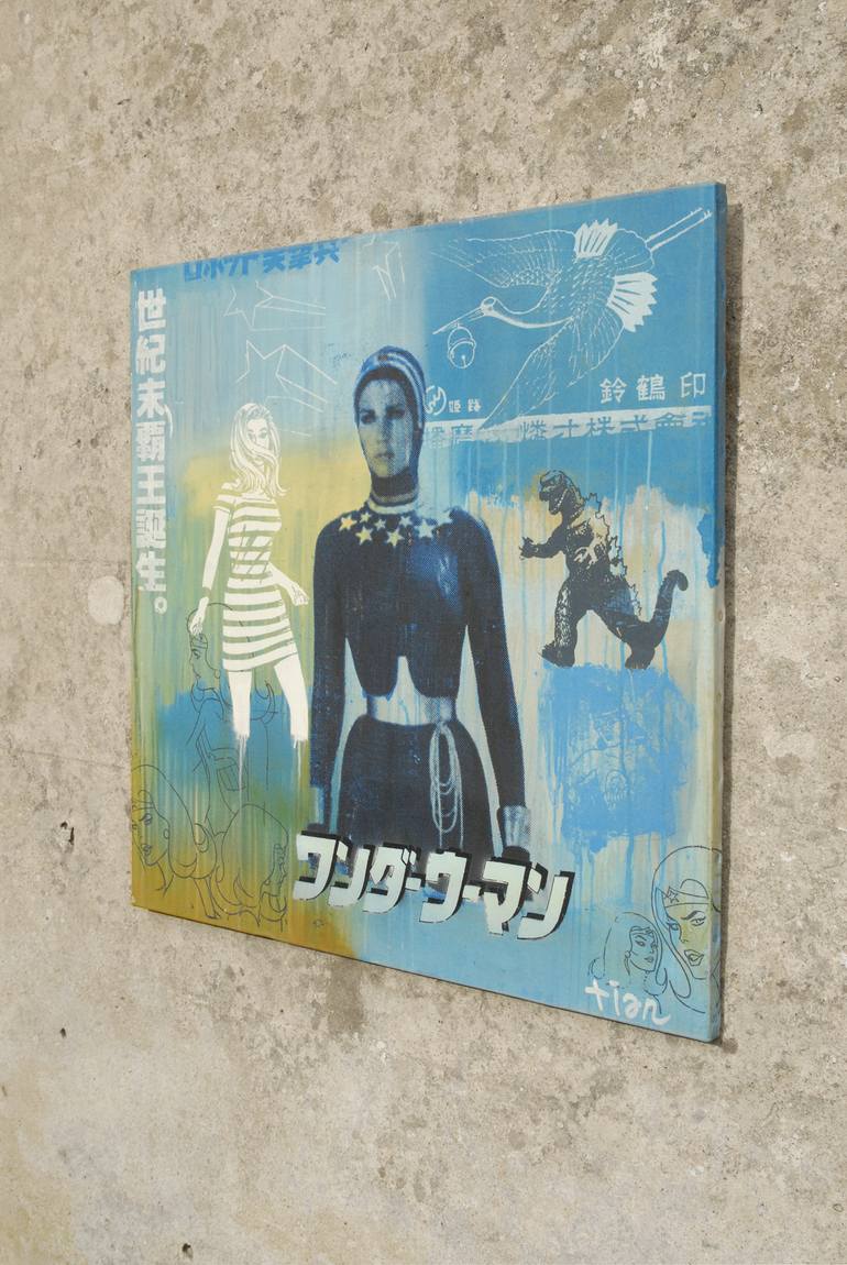 Original Pop Art Women Painting by Chris Aka Tian Lecouble
