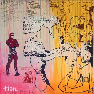 Original Pop Art Comics Paintings by Chris aka Tian LECOUBLE