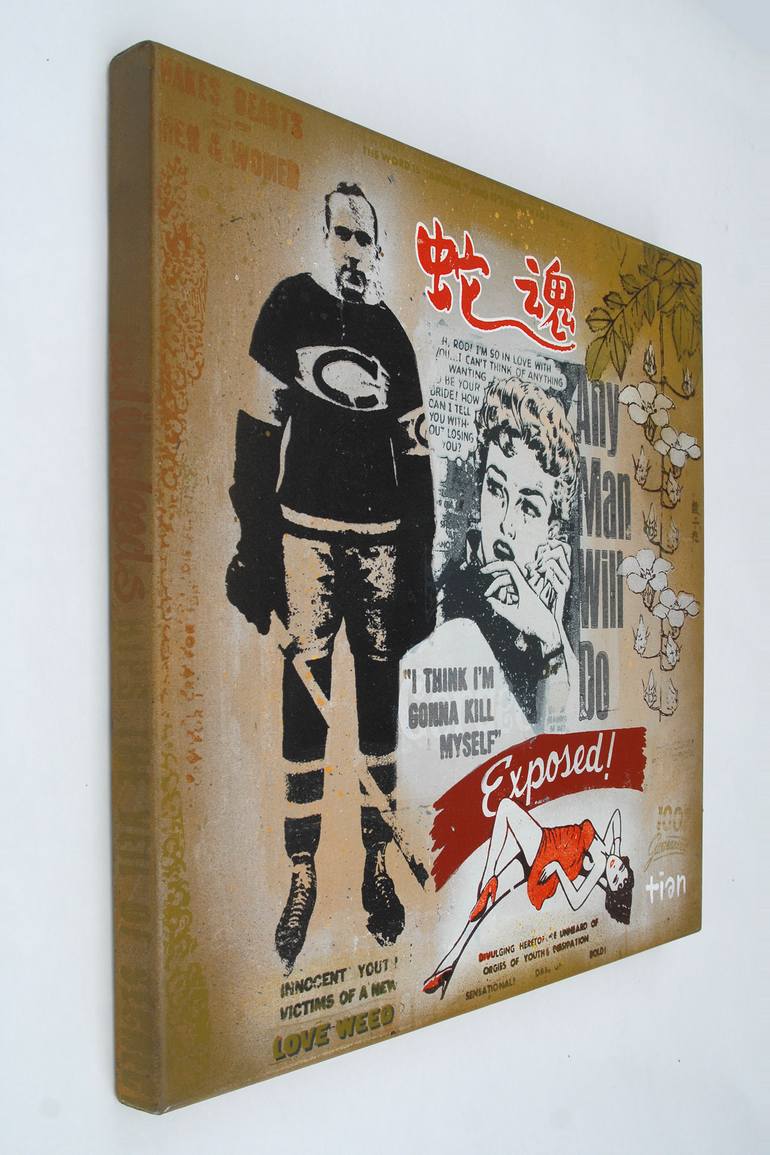 Original Pop Art Pop Culture/Celebrity Painting by Chris Aka Tian Lecouble