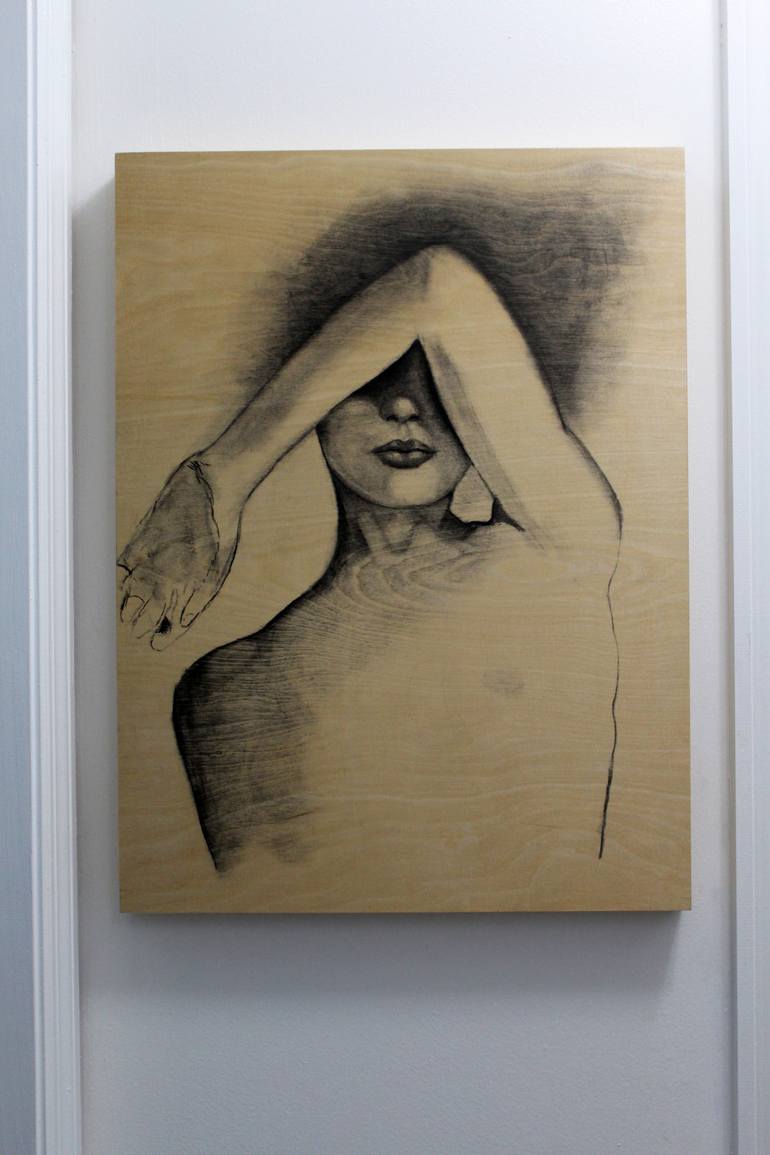 Original Figurative Nude Drawing by Haydee Torres