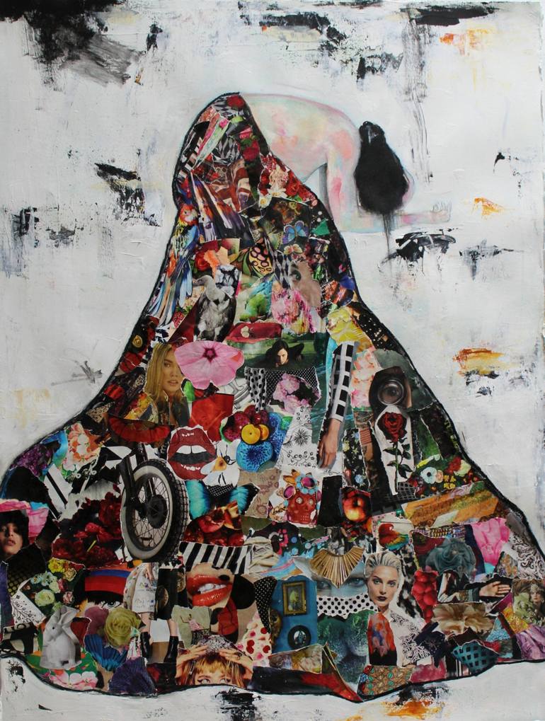 Original Figurative Portrait Collage by Haydee Torres