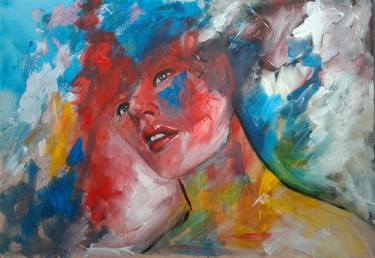 Print of Abstract Expressionism Women Paintings by Els Driesen