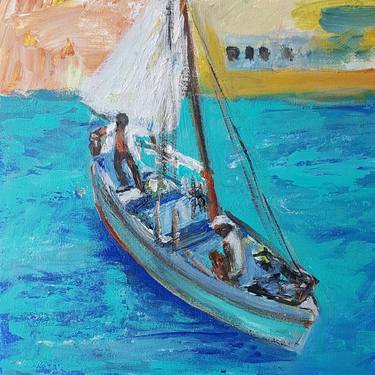 Original Expressionism Sailboat Paintings by Els Driesen