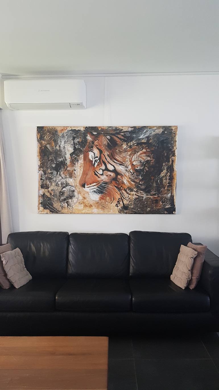 Original Abstract Expressionism Animal Painting by Els Driesen