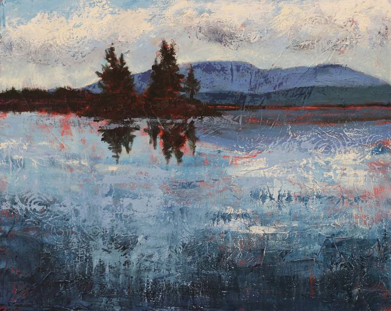 River, Rocks, Reflections Painting by Holly Friesen