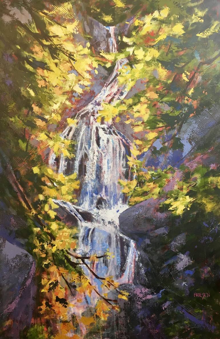 River, Rocks, Reflections Painting by Holly Friesen