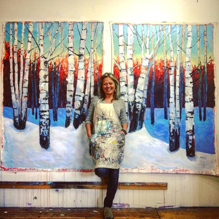 Original Impressionism Tree Painting by Holly Friesen