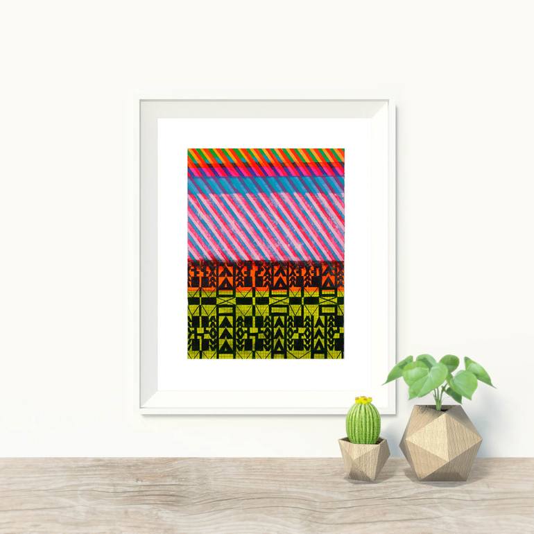 Original Abstract Geometric Painting by Jennifer Sanchez
