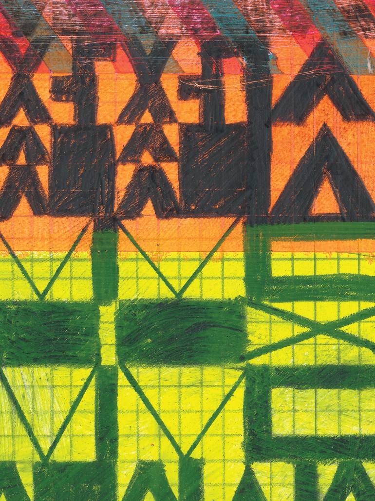 Original Abstract Geometric Painting by Jennifer Sanchez