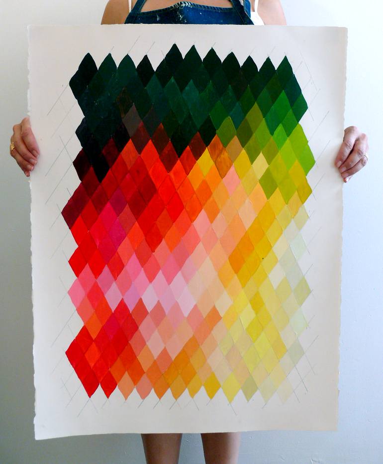 Original Abstract Geometric Painting by Jennifer Sanchez
