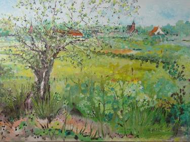Dutch landscape, Nederasselt, near the river called "Maas". thumb