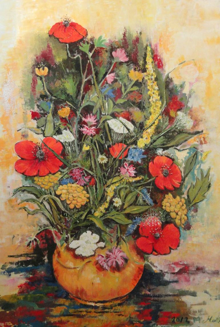 Original Figurative Floral Paintings by Margriet Van Hees