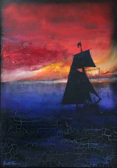 Print of Boat Paintings by Fabien Bruttin