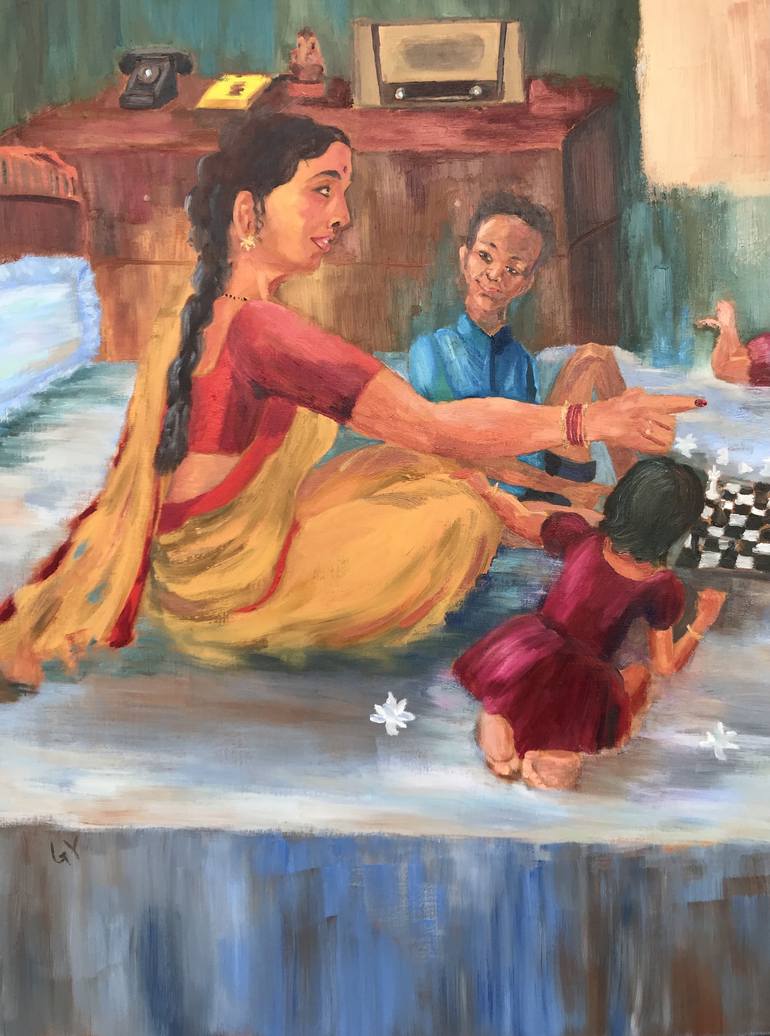 Original Family Painting by Geeta Yerra