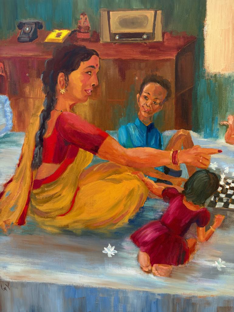 Original Contemporary Family Painting by Geeta Yerra
