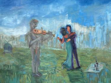 Original Surrealism People Painting by Geeta Yerra