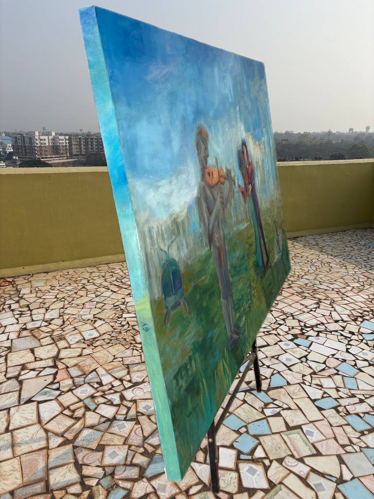 Original Surrealism People Painting by Geeta Yerra