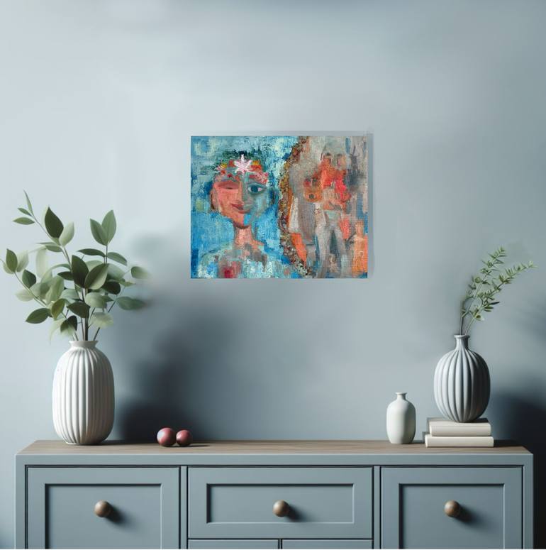 Original Abstract Expressionism Science/Technology Painting by Geeta Yerra