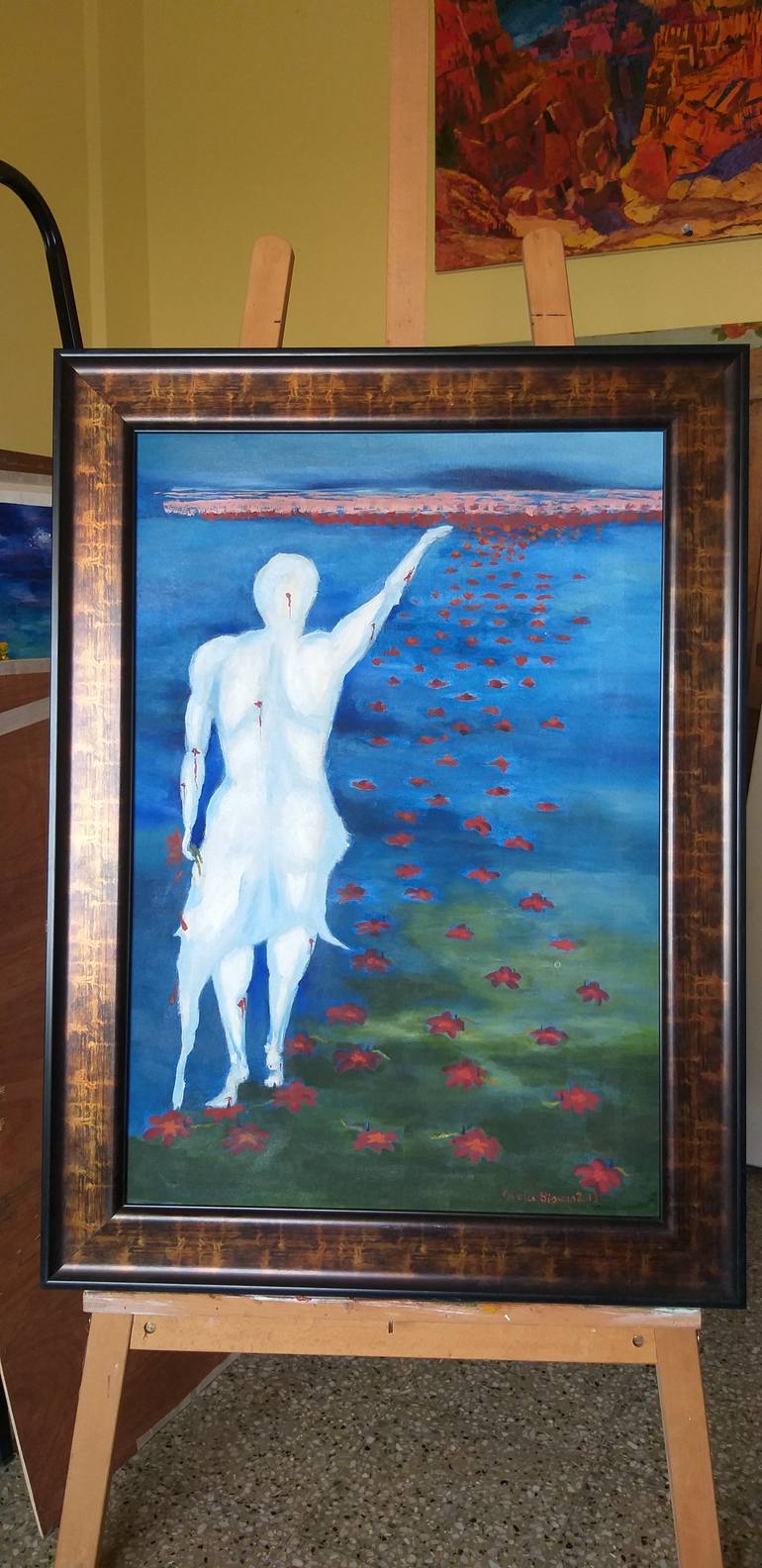 Original Surrealism People Painting by Geeta Yerra