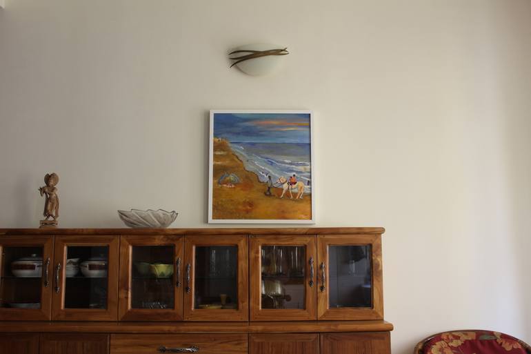 Original Figurative Beach Painting by Geeta Yerra