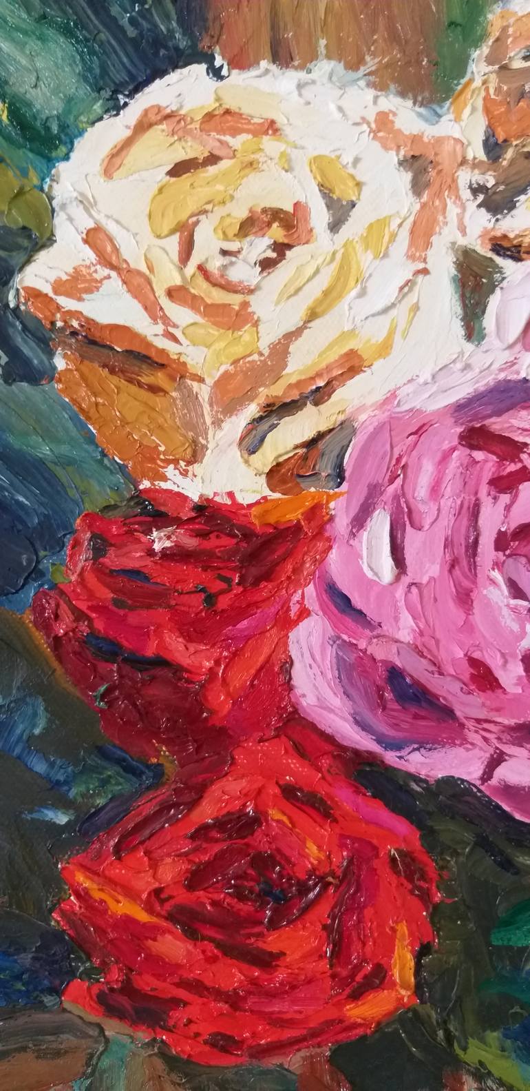 Original Impressionism Floral Painting by Geeta Yerra