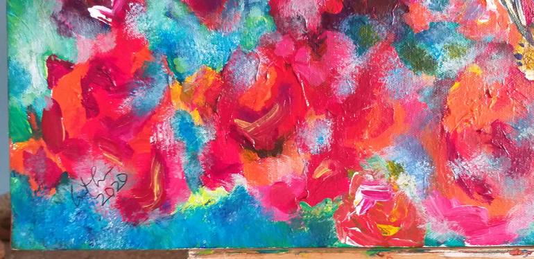 Original Abstract Expressionism Floral Painting by Geeta Yerra