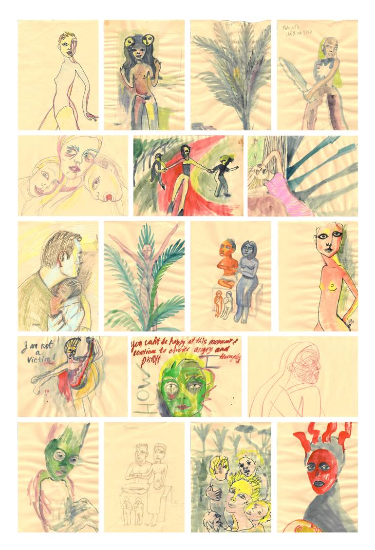 Original Contemporary People Mixed Media by Nadya Polevich