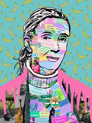 Jane Goodall "Trailblazer" limited edition pop art portrait thumb