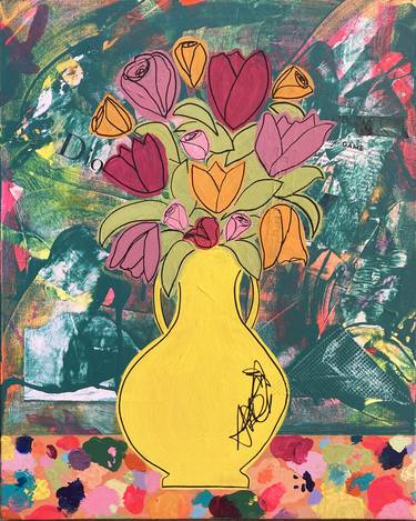 Original Impressionism Floral Mixed Media by Amy Smith