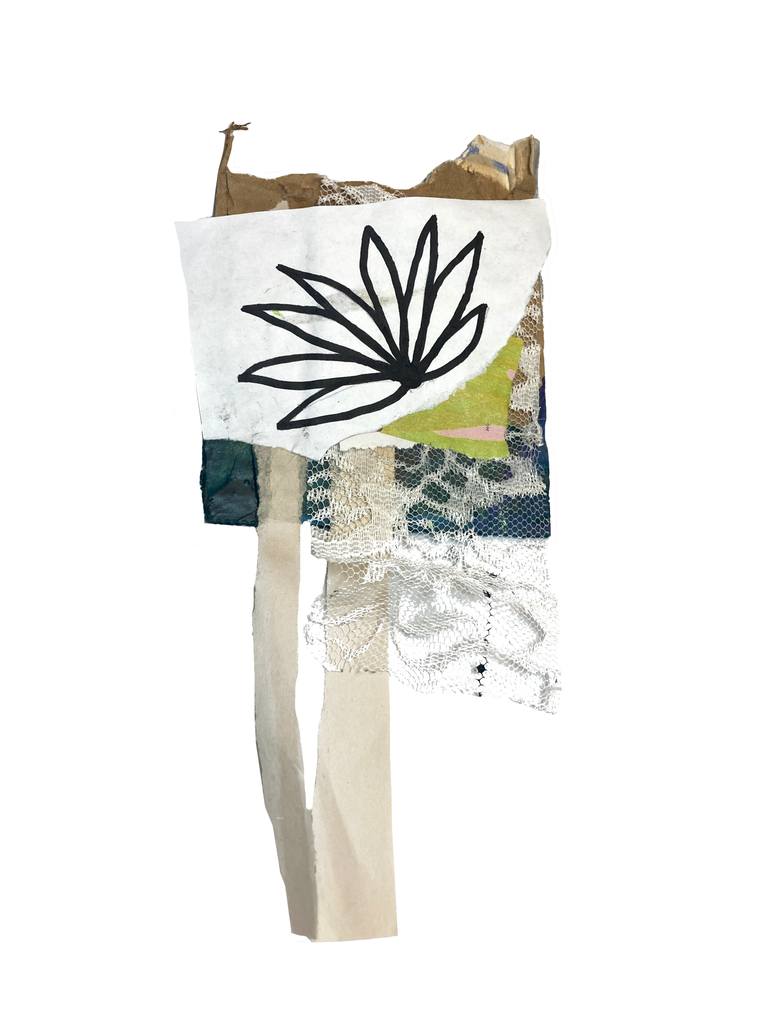 Original Abstract Floral Mixed Media by Amy Smith