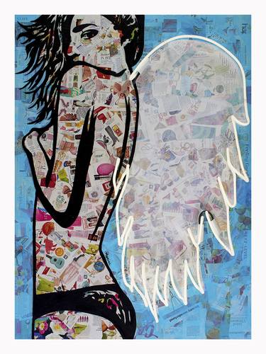 Winged Limited Edition Neon Fine Art Print by Amy Smith thumb