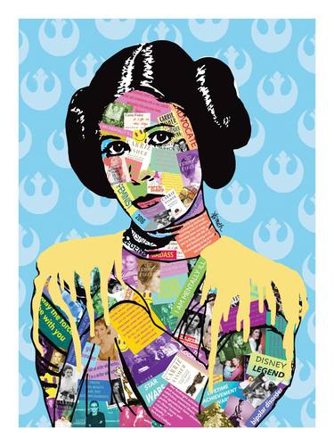 Carrie Fisher contemporary pop art portrait 18x24 thumb
