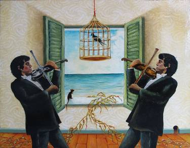 Original Figurative Music Paintings by Nanci Schrieber-Smith