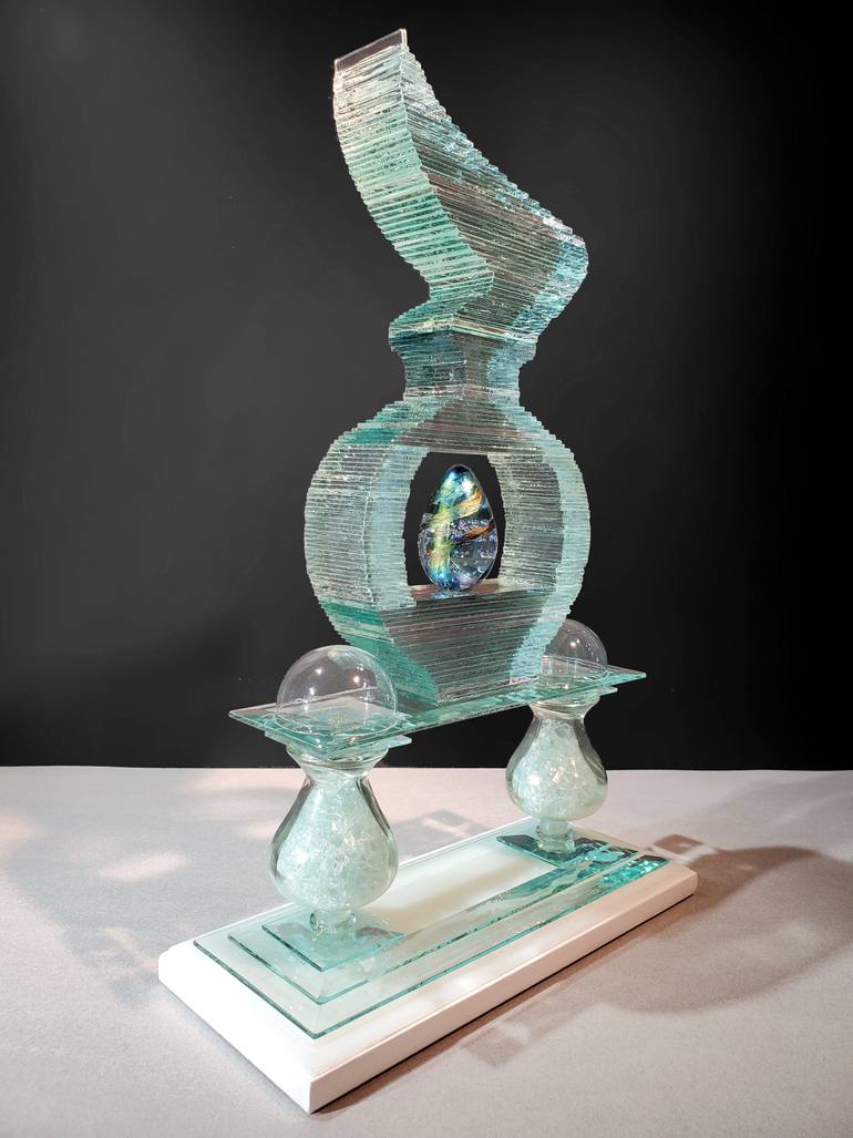 Original Art Deco Still Life Sculpture by Nanci Schrieber-Smith